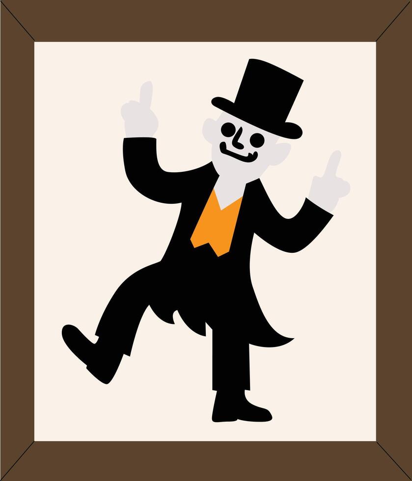 A cartoon image of a man in a top hat and suit vector