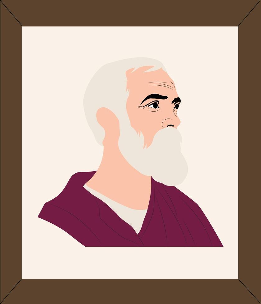 A portrait of a man with a white beard and a beard vector