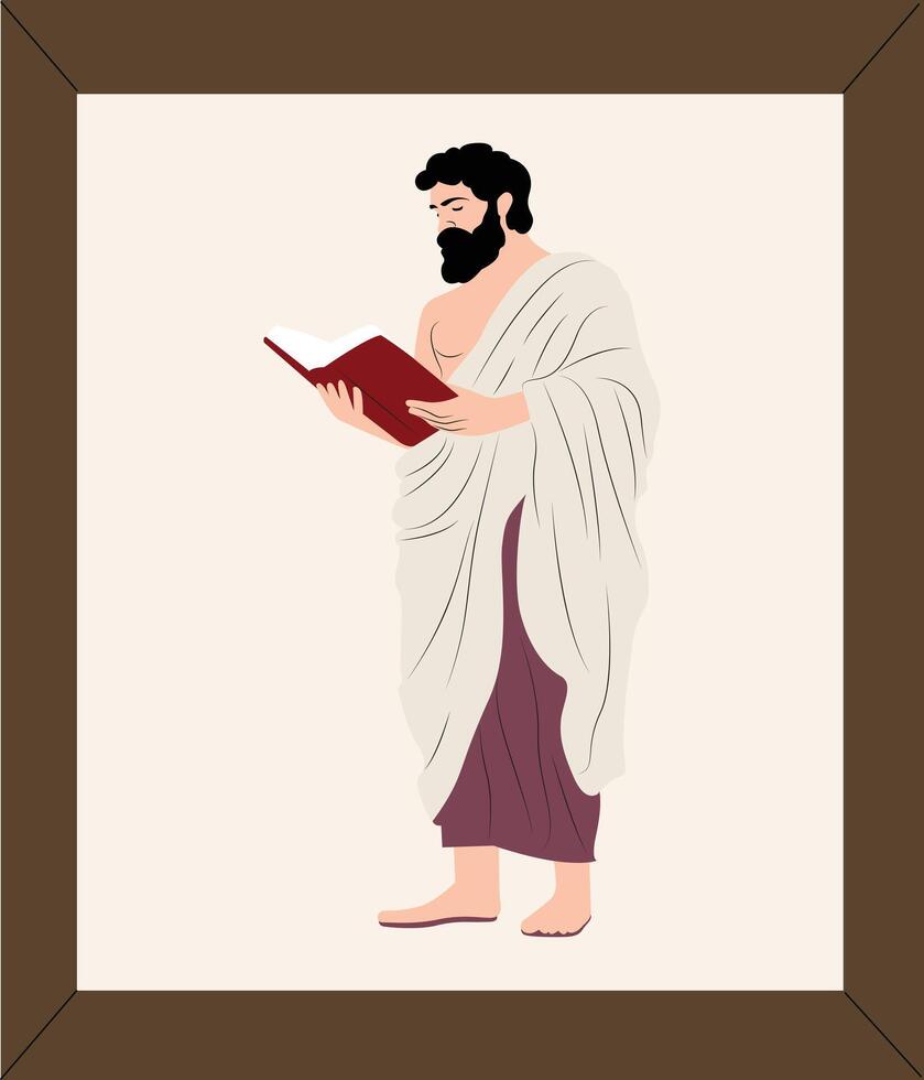 A man in a robe holding a book vector