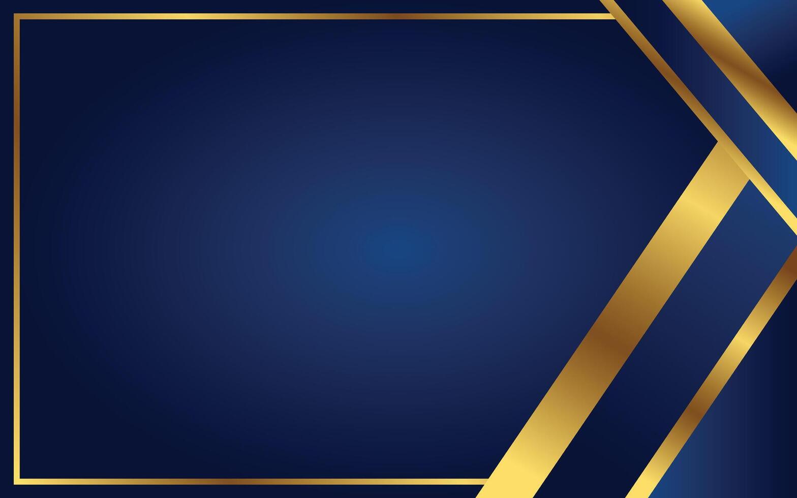 Blue Gradation And Gold Frame Design Background vector