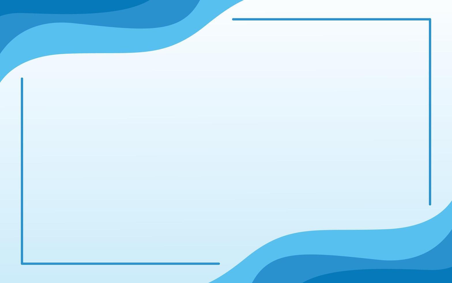 Simple Wave Blue Frame Design Background Gradation vector