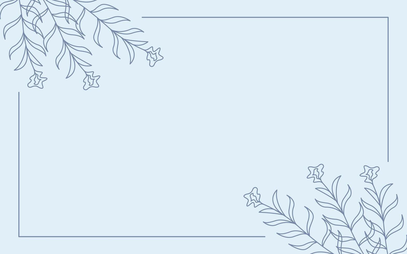 Blue Design With Flower Simple Frame Background vector