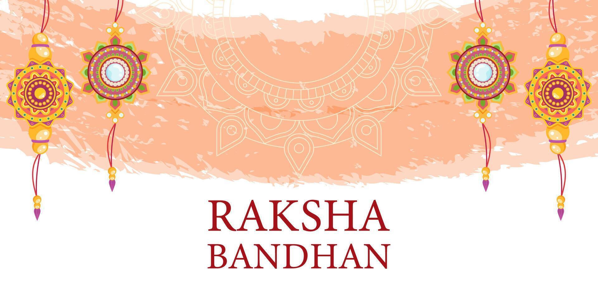 raksha bandhan horizontal banner illustration in flat design vector