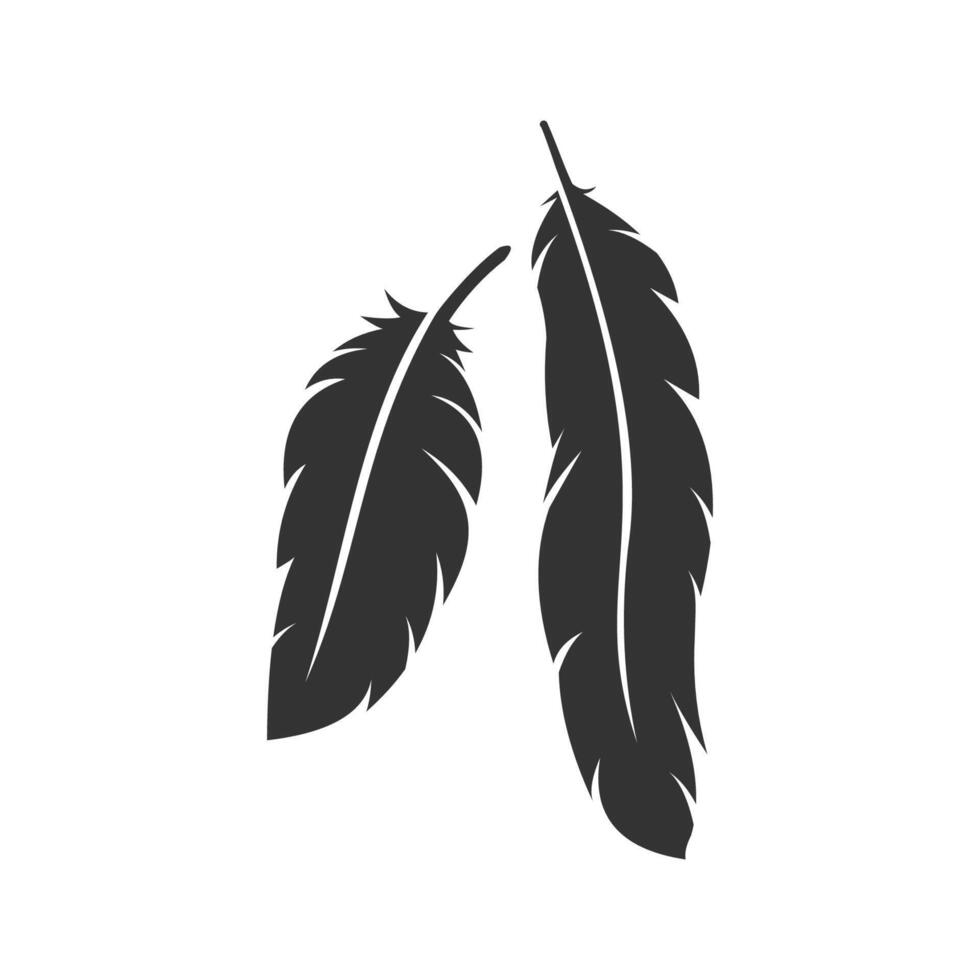 feathers silhouette icon logo design template illustration vector