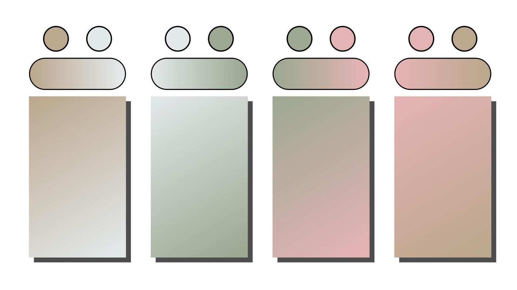 Set of gradient background. Cover set design with Nude, Misty Blue, Sage Green, Rosewater color. Beautiful abstract gradient for covers, wallpapers, branding, business cards illustration vector