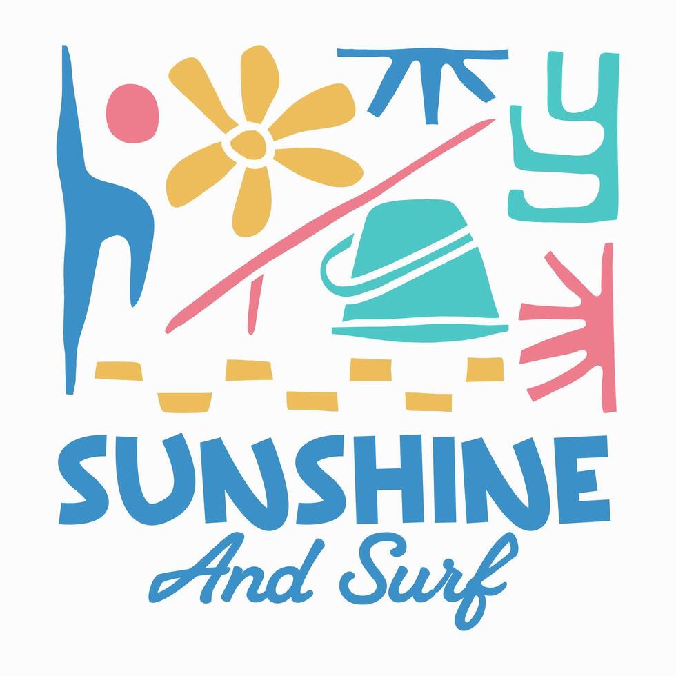Aesthetic bohemian summer graphic, Colorful summer beach poster, Summer paradise t-shirt design, Vintage boho summer beach design vector