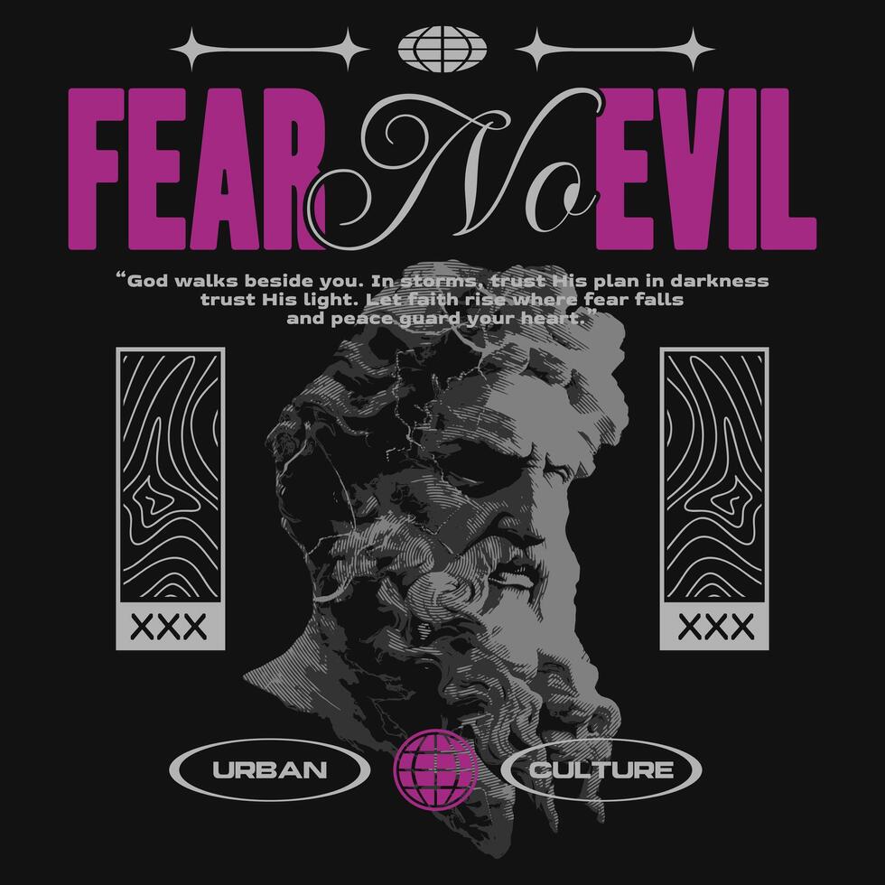 Fear No Evil graphic design vector