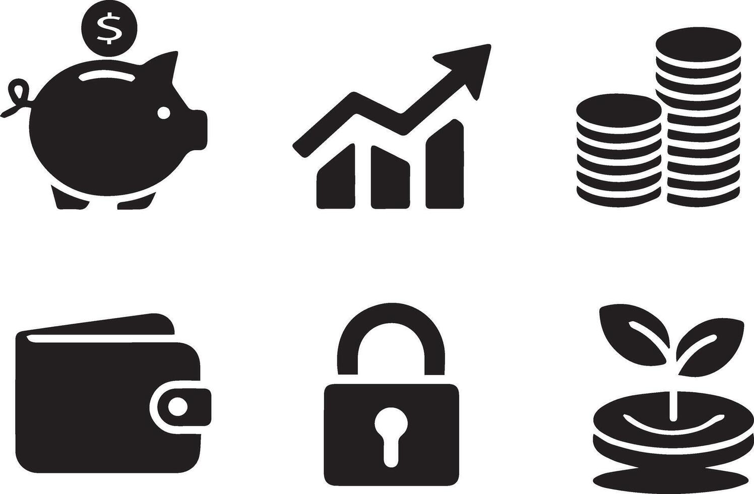 Investment and Savings, Simple Graphics for Finance and Wealth vector