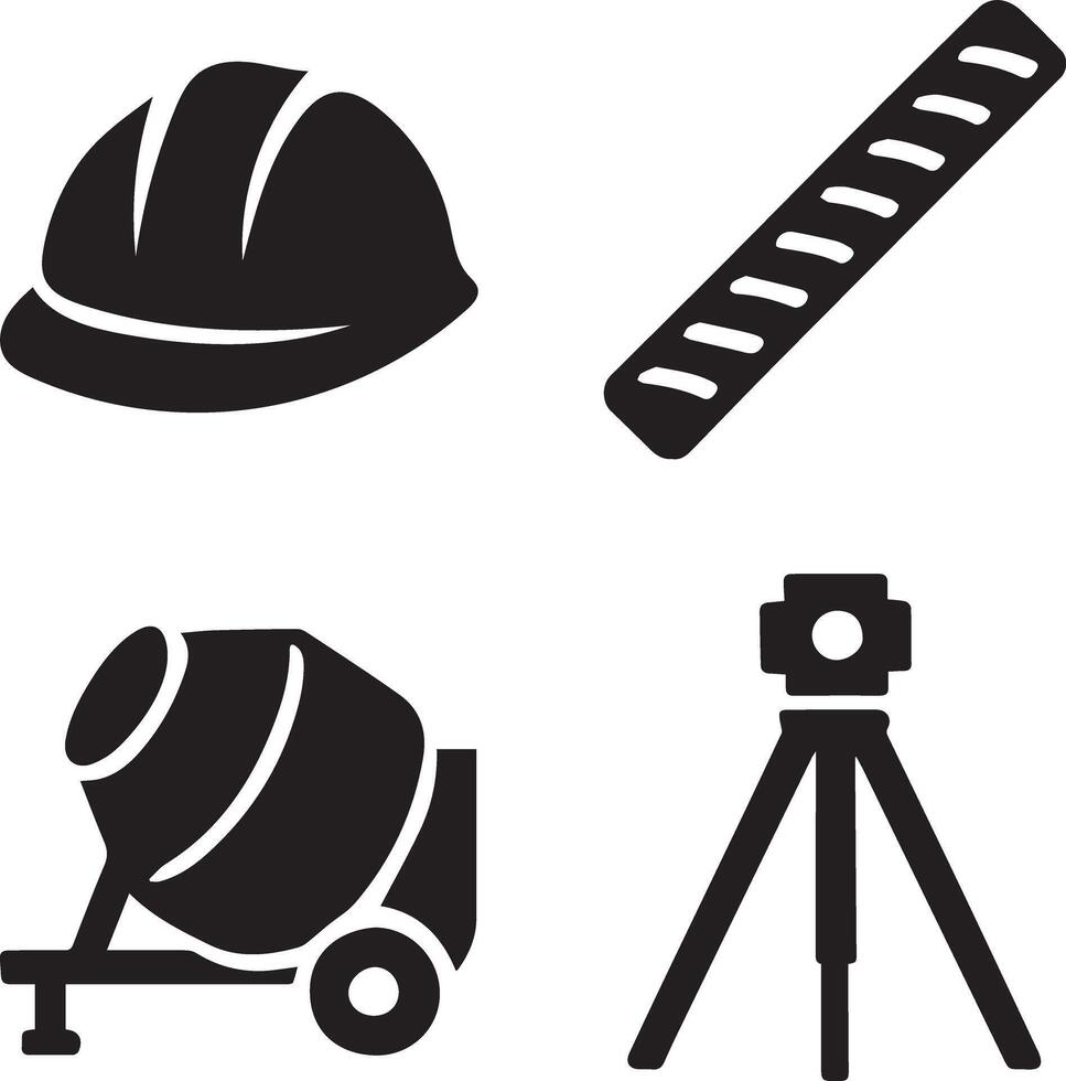 Civil engineering icon set vector