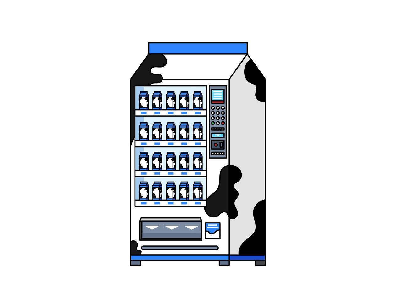 Milk vending machine with cow design vector