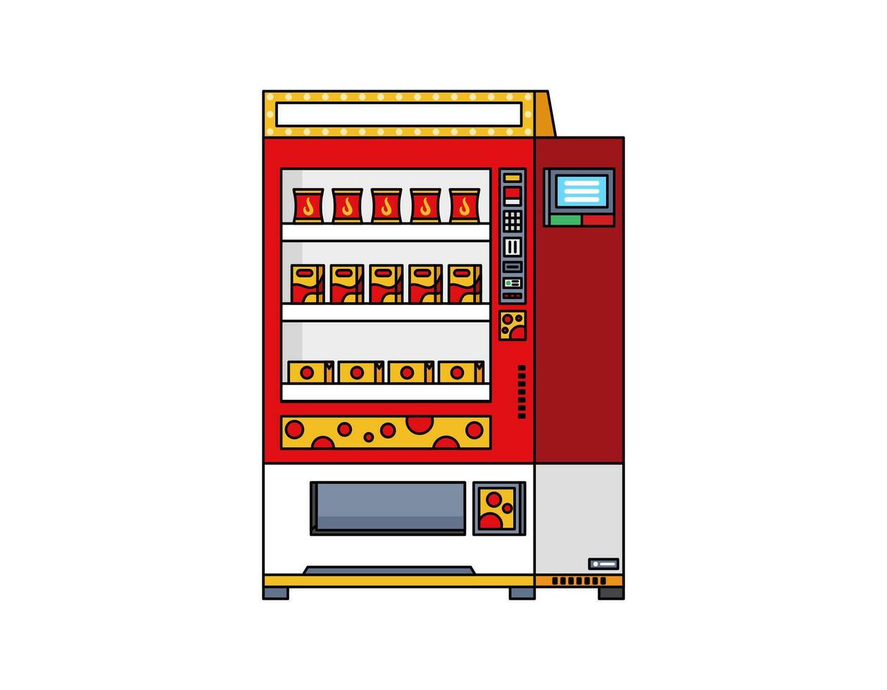 Snack vending machine with colorful design vector