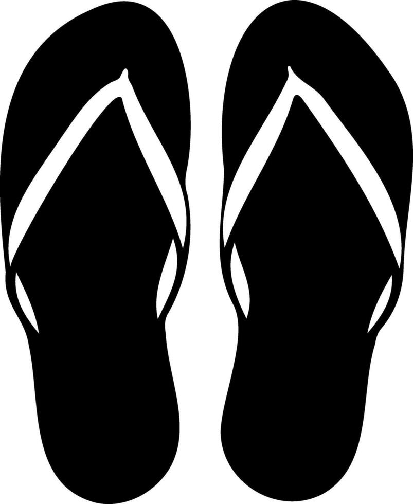 Summer flip-flops silhouette line art vector