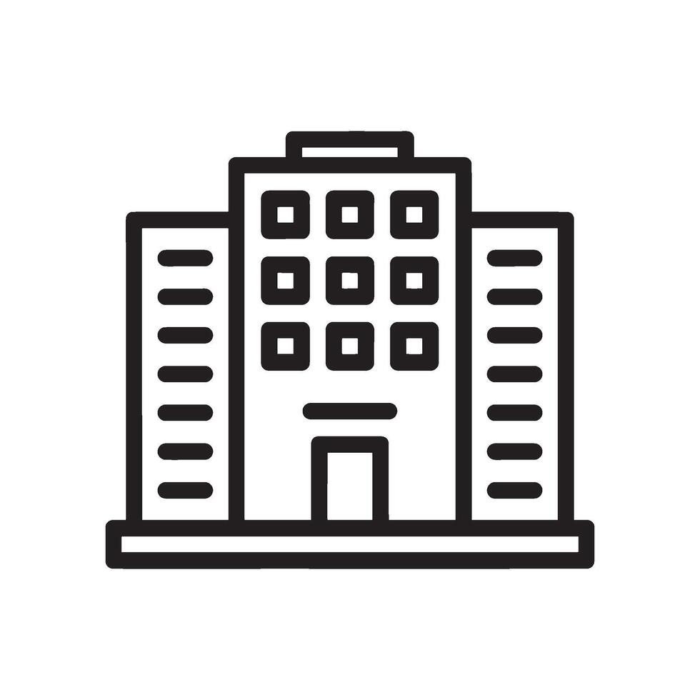 Modern Office Building Icon Depicting Corporate Architecture and Urban Environment, Symbolic of Business and Finance Operations vector
