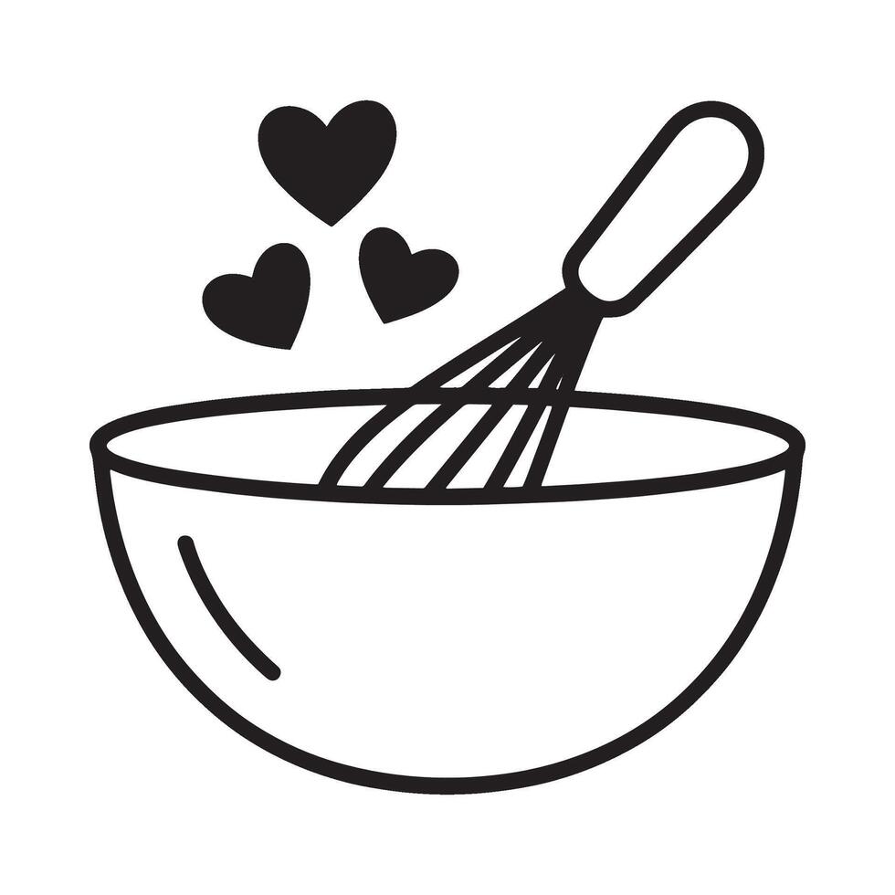 A Heartfelt Culinary Creation Whisking Love into Every Dish A Bowl Full of Affection Baking Bliss vector
