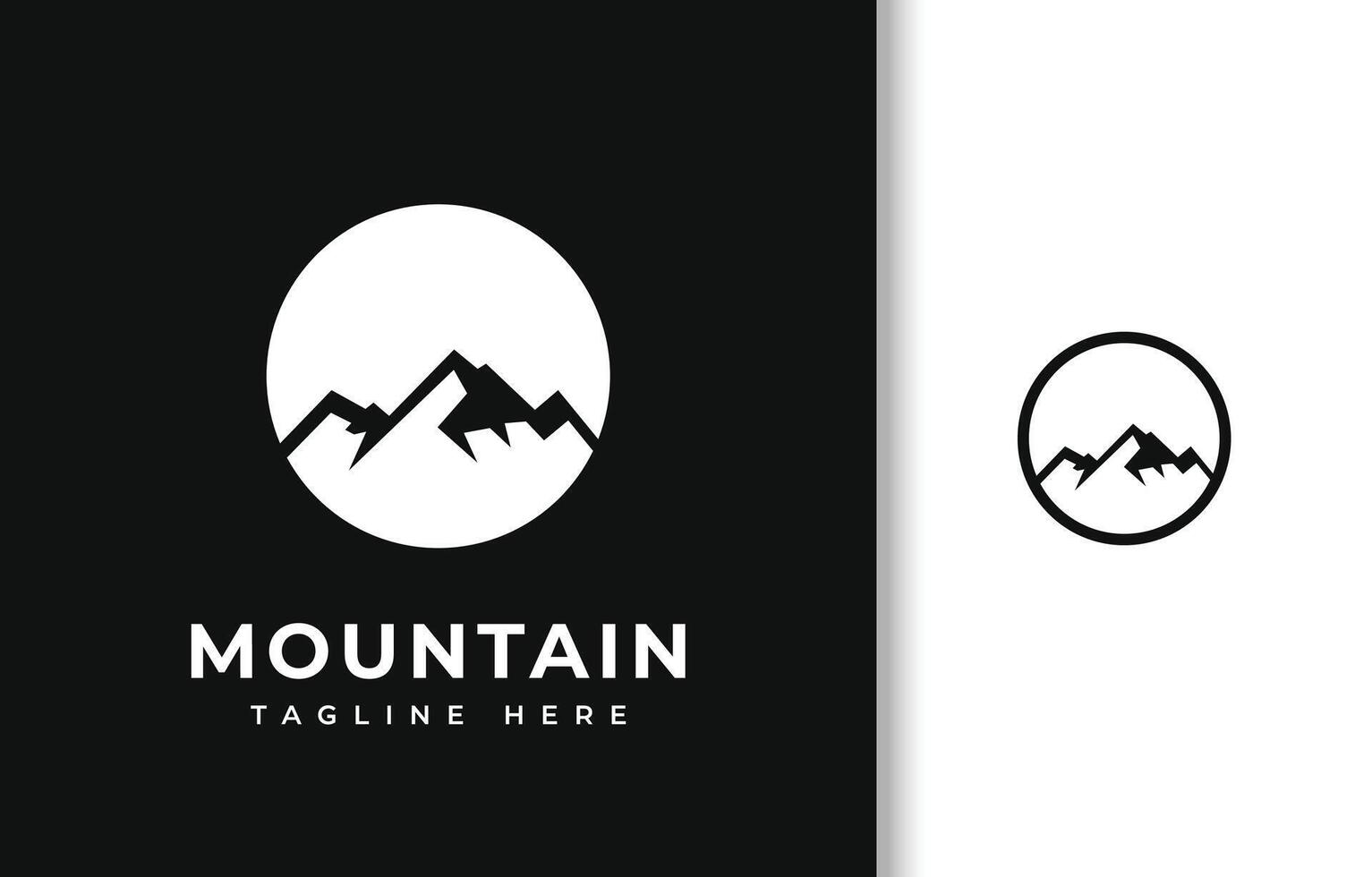 LETTER O WITH SILHOUETTE OF MOUNTAIN LOGO DESIGN vector