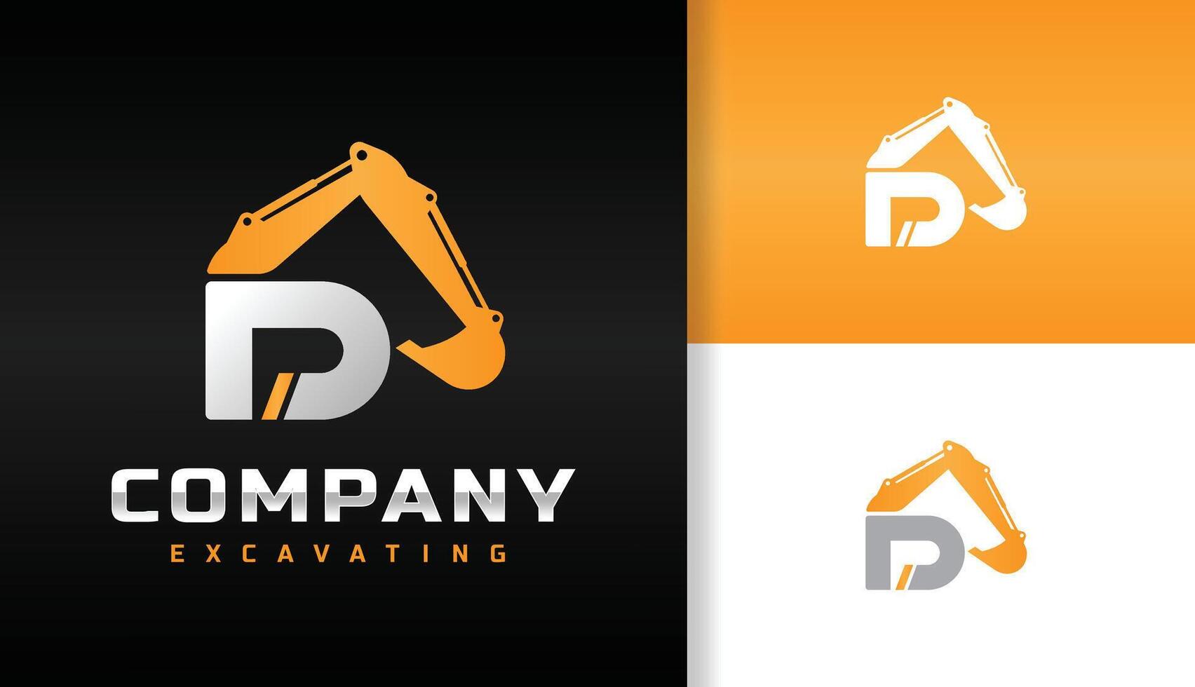 LETTER D EXCAVATOR LOGO DESIGN vector