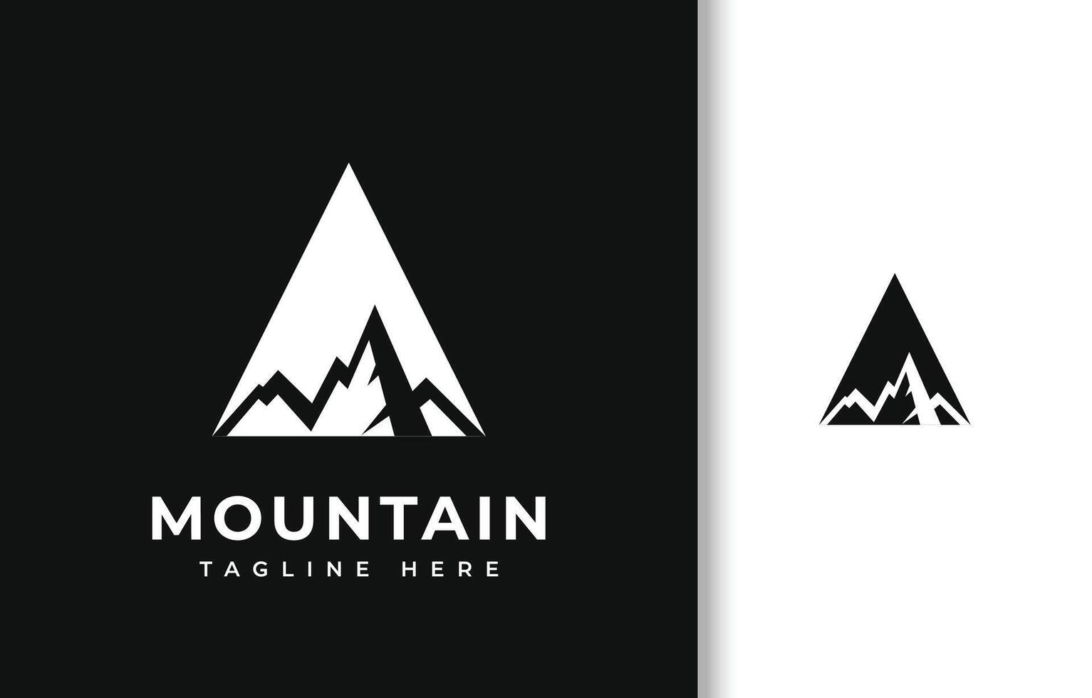 LETTER A WITH SILHOUETTE OF MOUNTAIN LOGO DESIGN vector