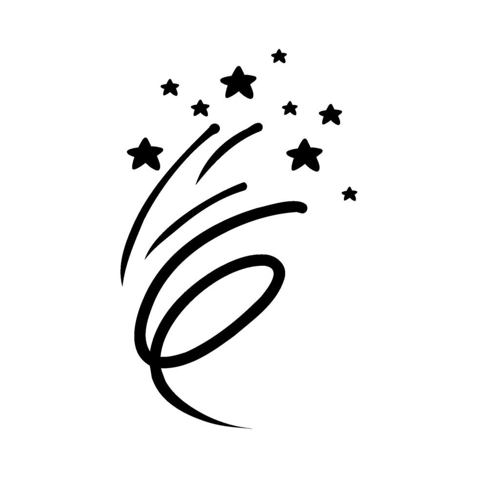Minimal Firework Explosion Icon with Stars vector