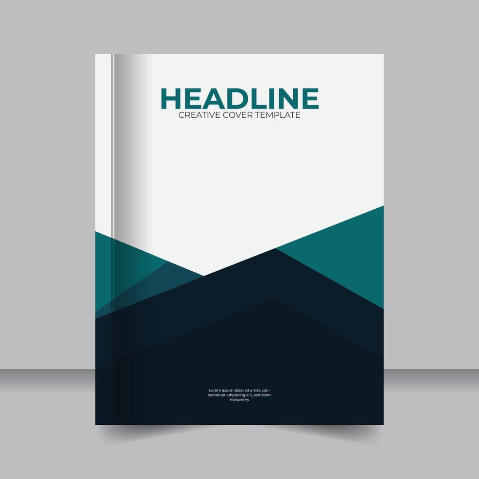 Modern Geometric Business Annual Report Cover Design, Corporate Annual Report Cover with Abstract Geometric Elements. vector