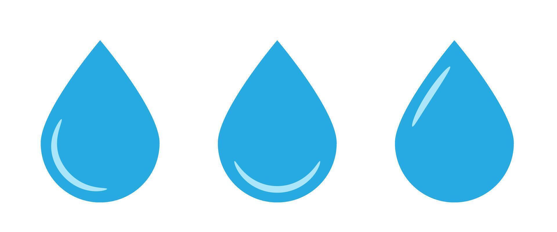 Water drop icon. Blue drop icons set in flat style. vector