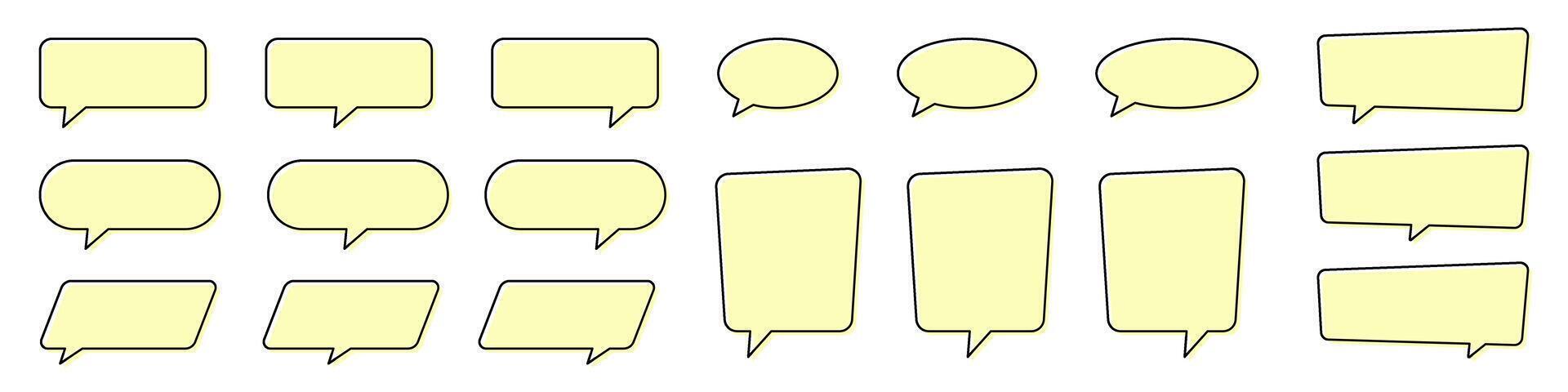 Yellow Chat and Speech Bubble Icons Set vector