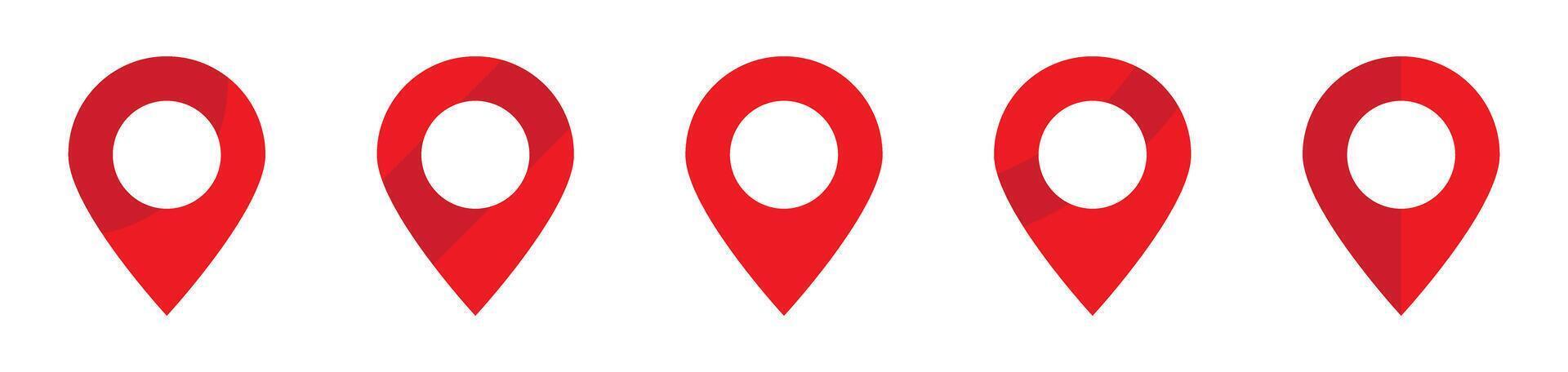 Red Map Pointer Icon. GPS Location Pin Icon. vector
