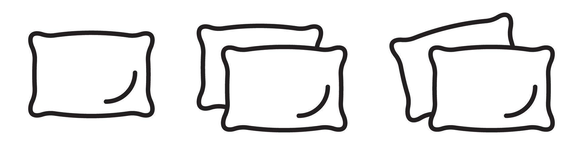 Pillow Icon Set - Outline Bed and Sleep Icons vector
