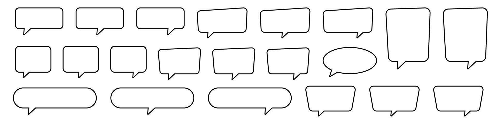 Linear Style Chat Bubbles and Balloons Set. vector