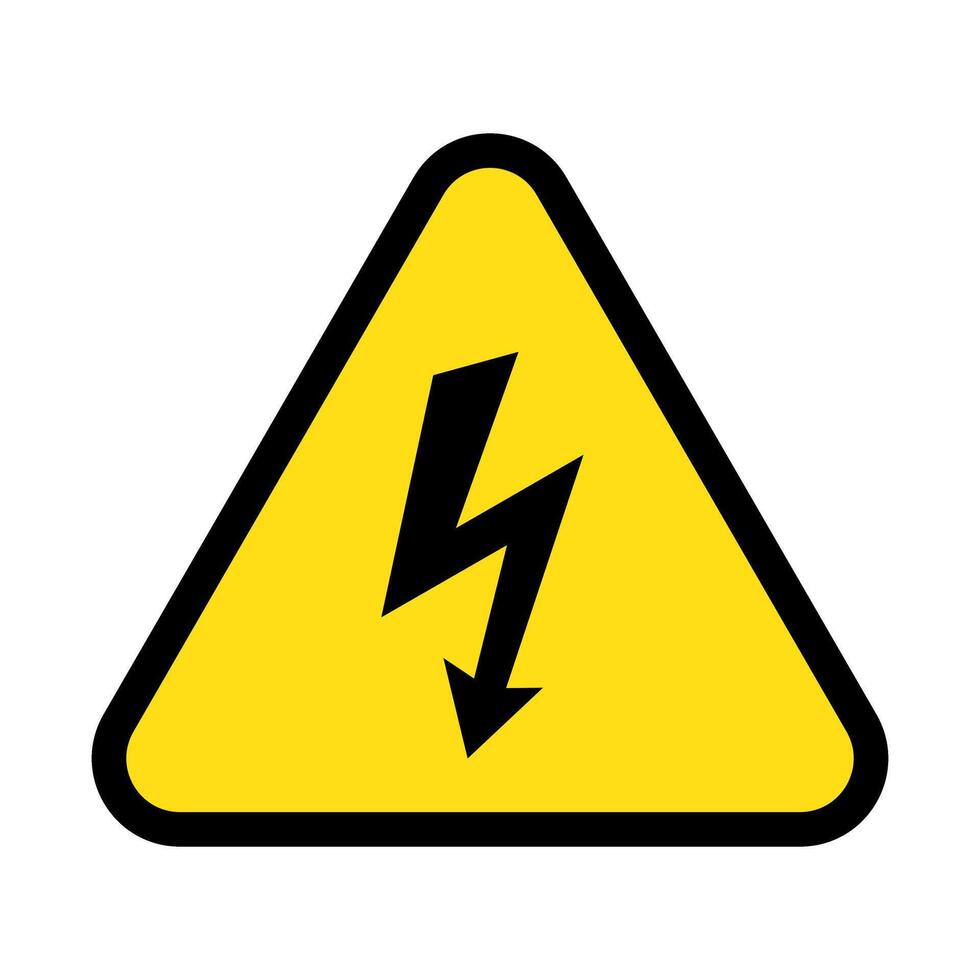 High voltage sign with lightning. High voltage icon. Alert, hazard and danger, caution electrical sign. vector