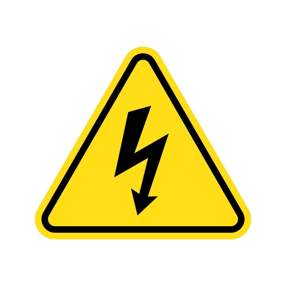 High voltage sign with lightning. High voltage icon. vector