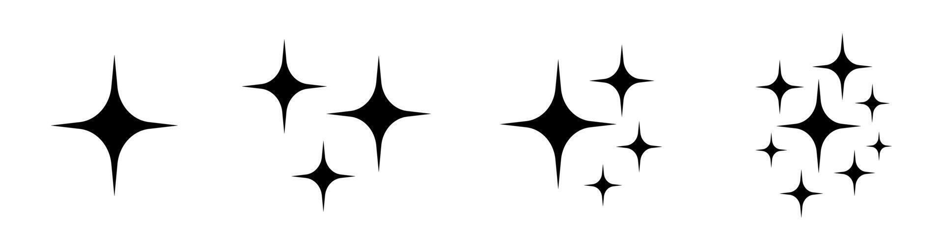 Set of shine icons, Clean star icons. vector