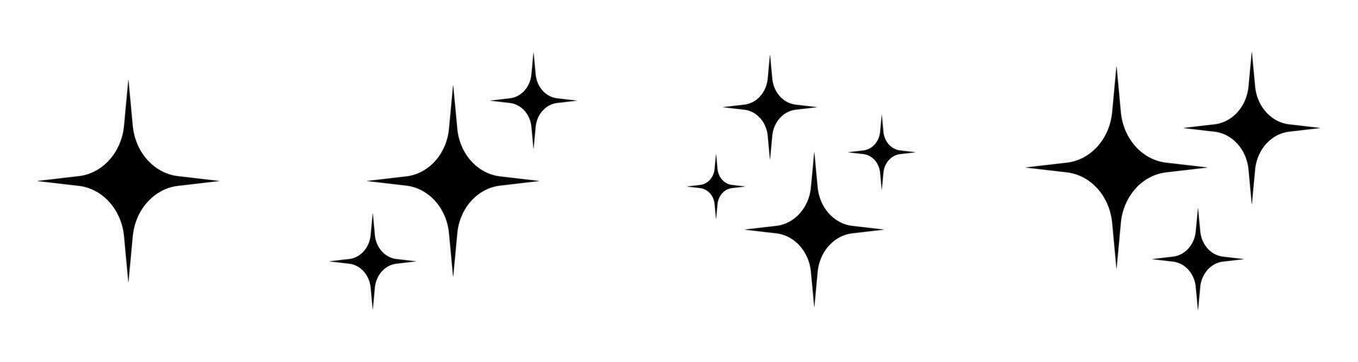Star icon. Shine icon. Twinkling stars set. vector