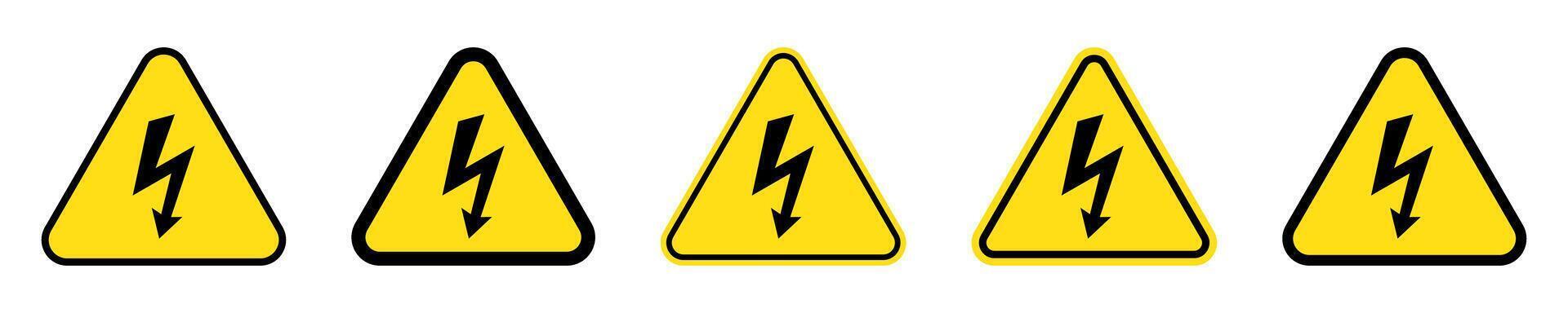 High voltage sign with lightning and High voltage icon. vector