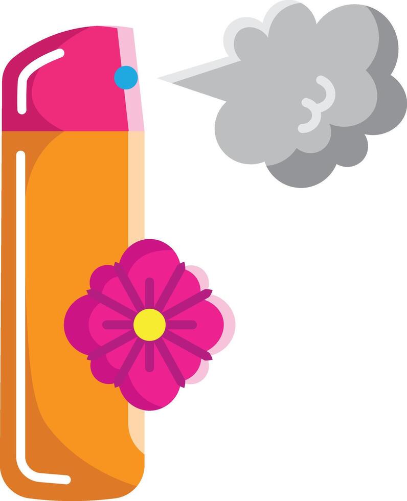 Made in UK Orange and pink spray bottle with a flower icon flat style vector