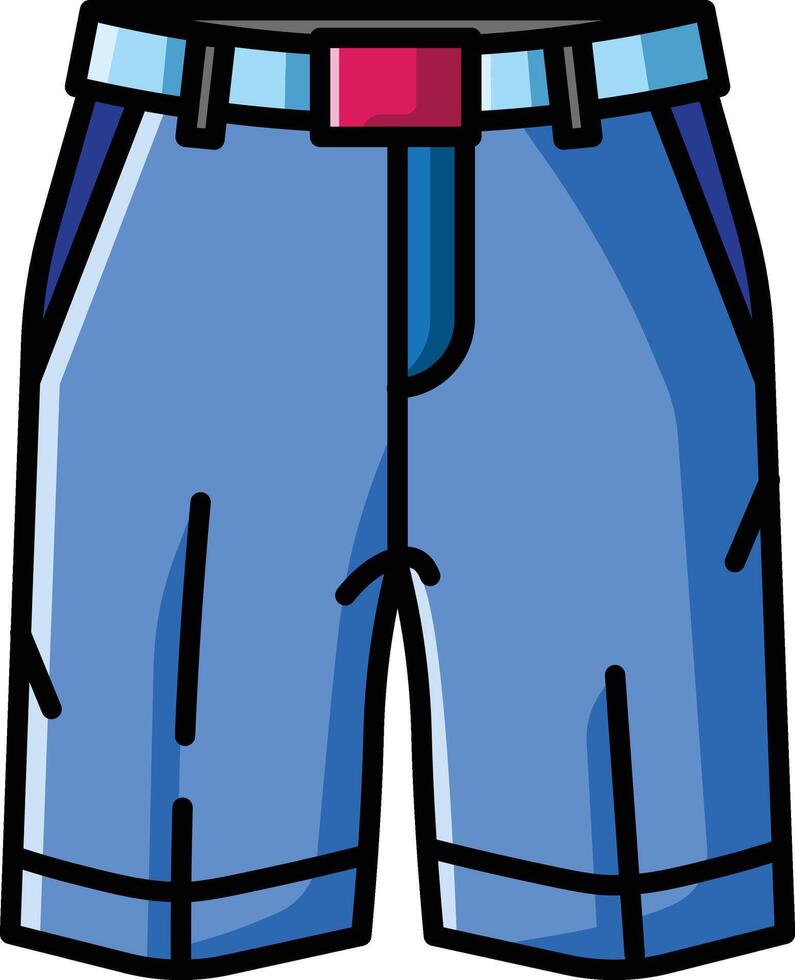 Made in UK Laundry day these blue shorts with a belt are ready to go icon. vector