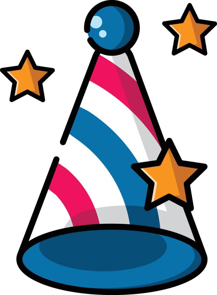 Made in uk a Party hat with stars and confetti icon. vector