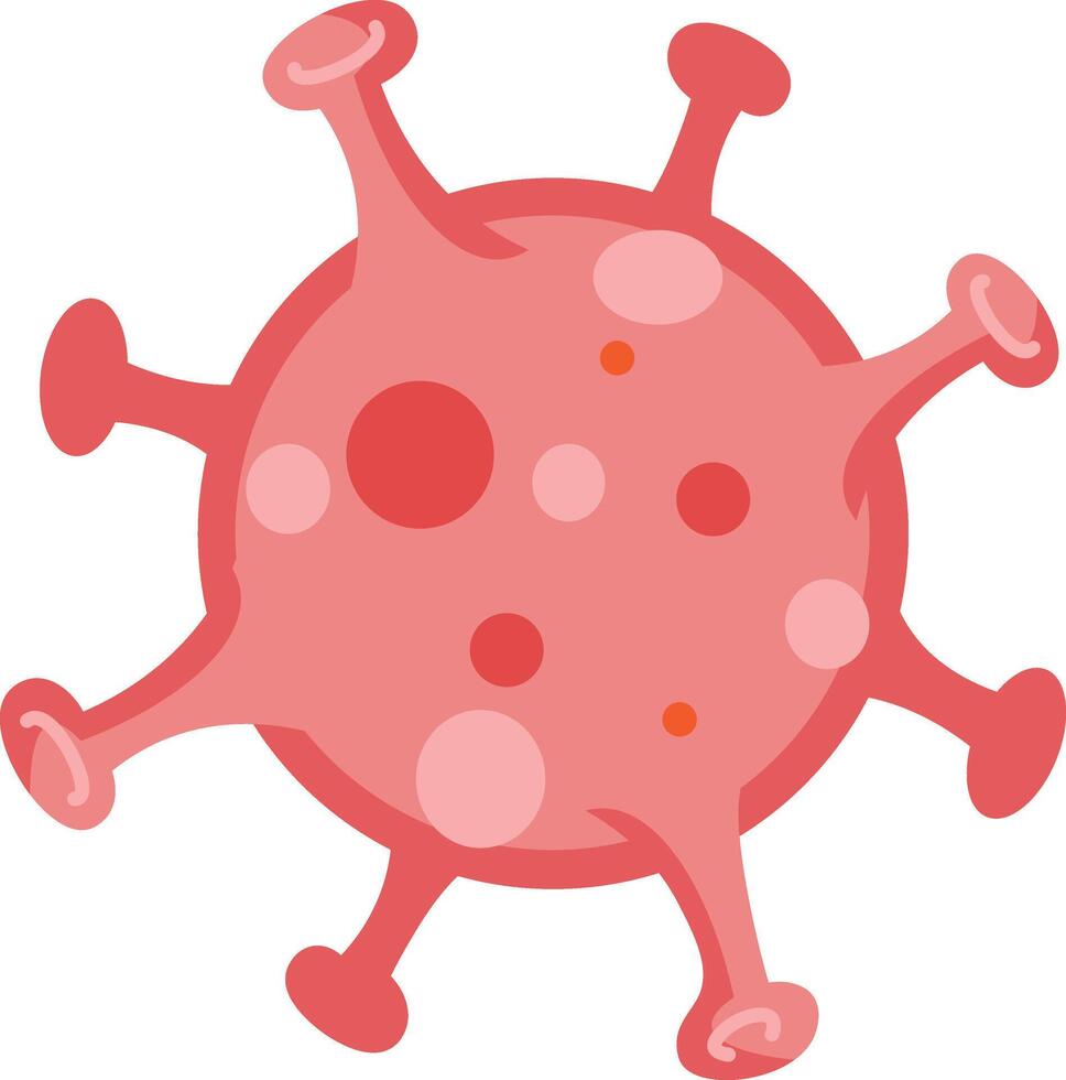 Made in the UK Pink virus with black outlines icon flat style. vector