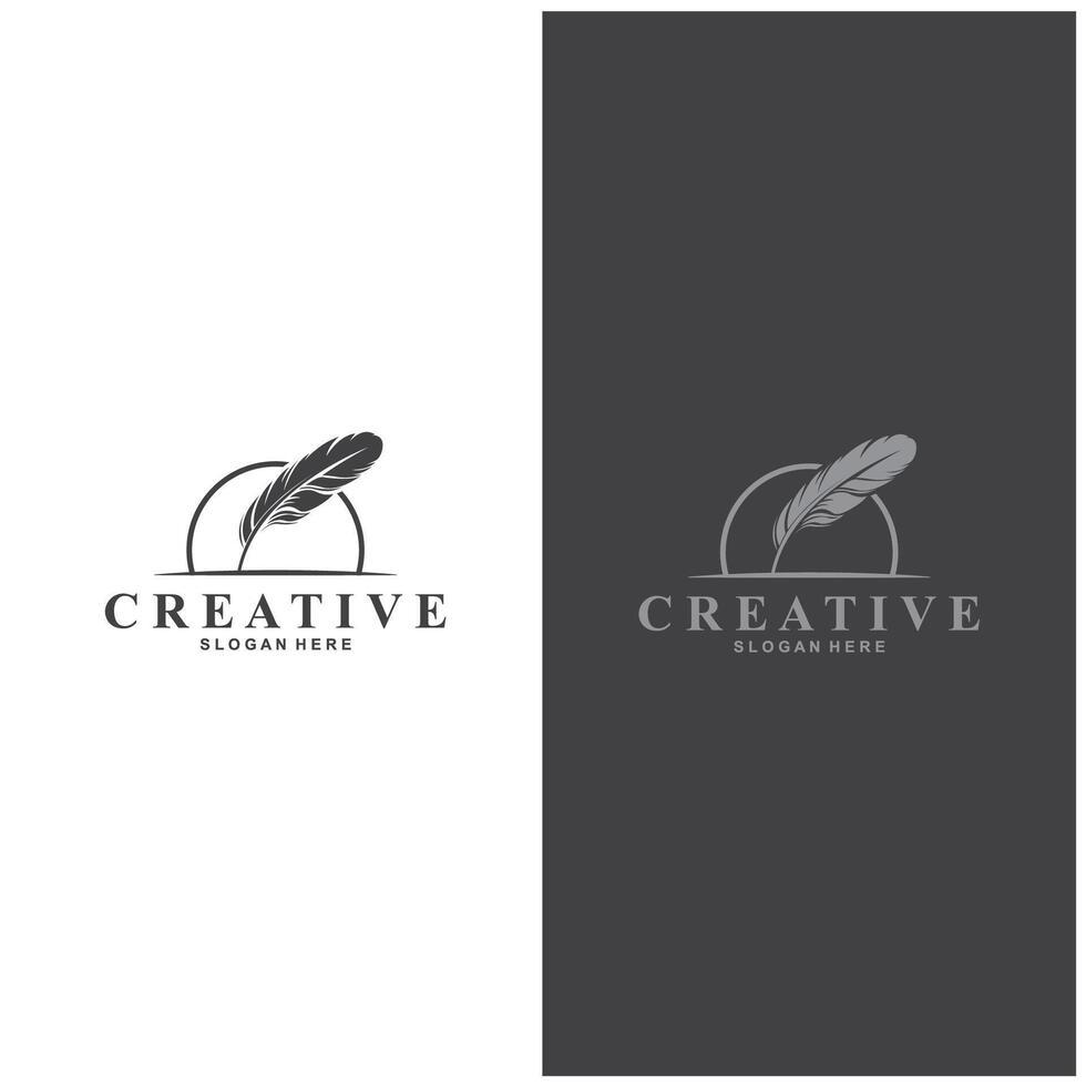a creative logo design with feather feather feather feather feather feather feather feather feather feather feather feather feather feather vector