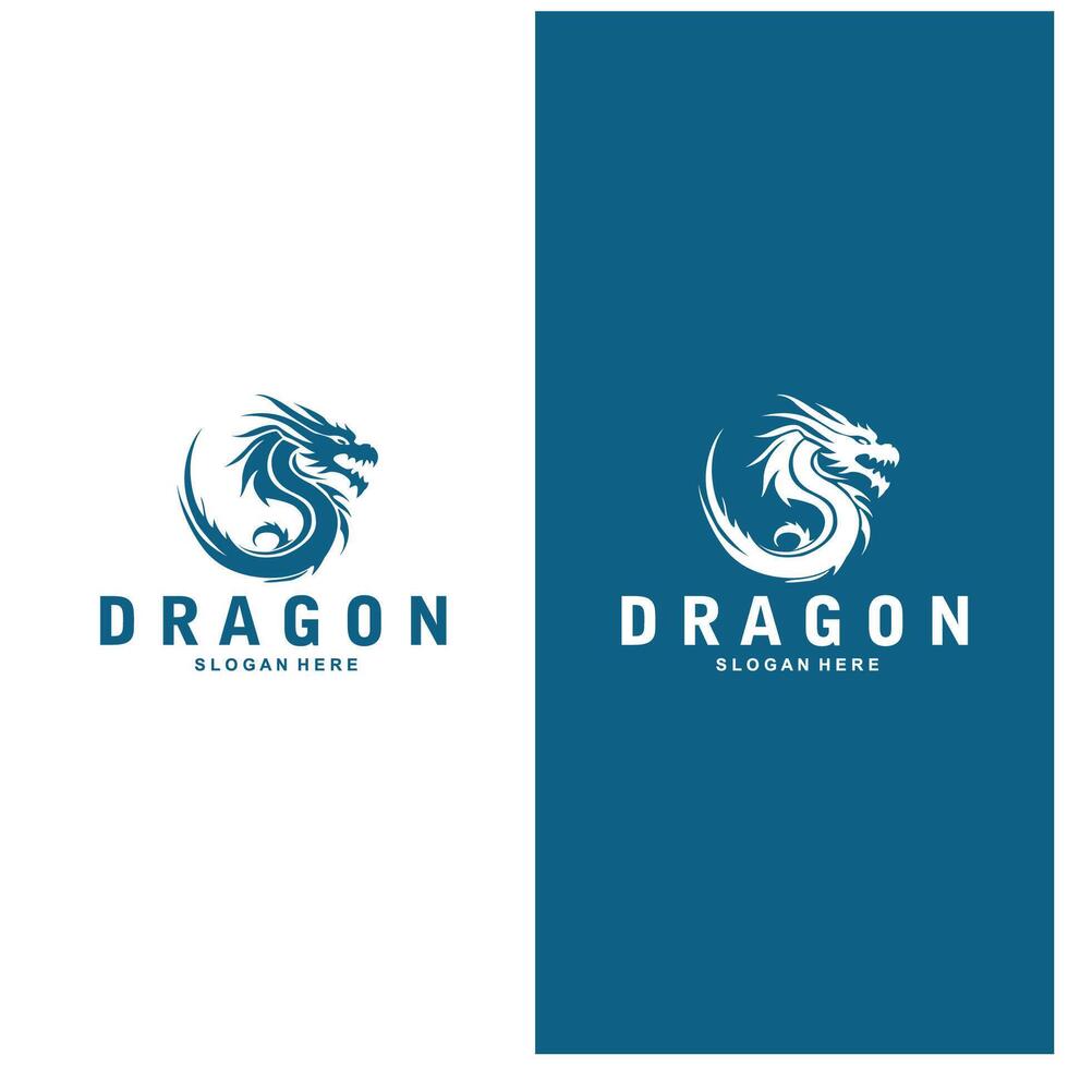 dragon logo design template, with dessign illustration vector