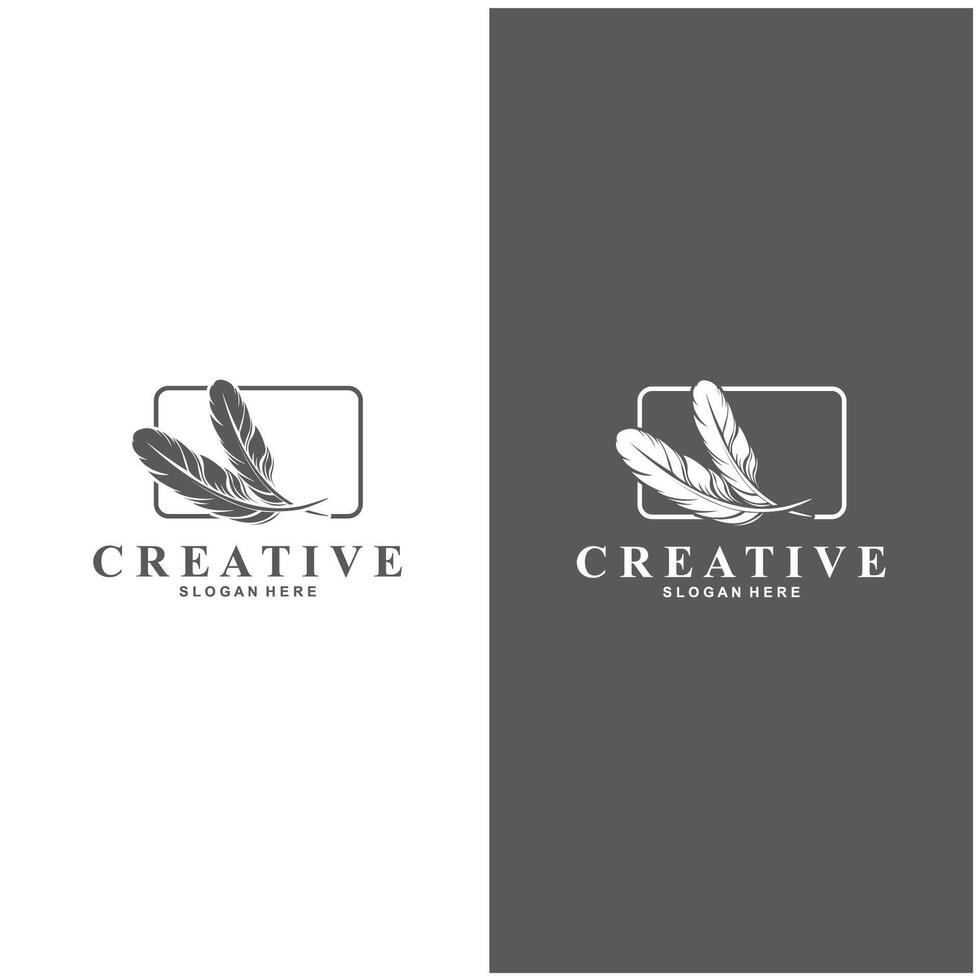 creative logo design with feather feather feather feather feather feather feather feather feather feather feather feather feather feather vector
