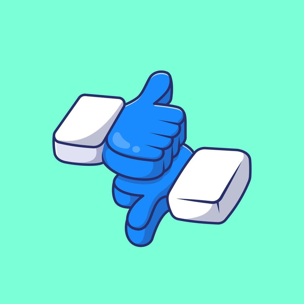 Like and Dislike Hand Sign Cartoon vector