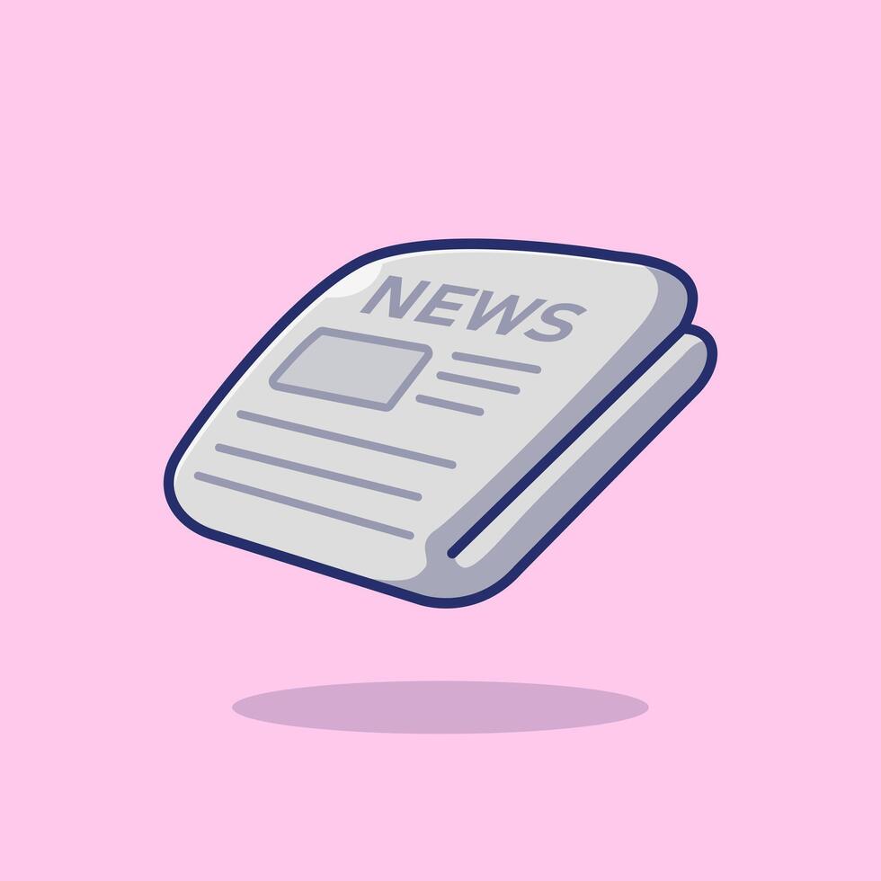Newspaper Floating Cartoon vector