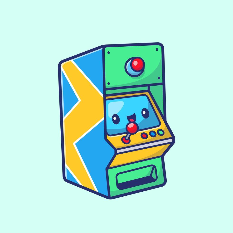 Cute Arcade Machine Game Cartoon vector