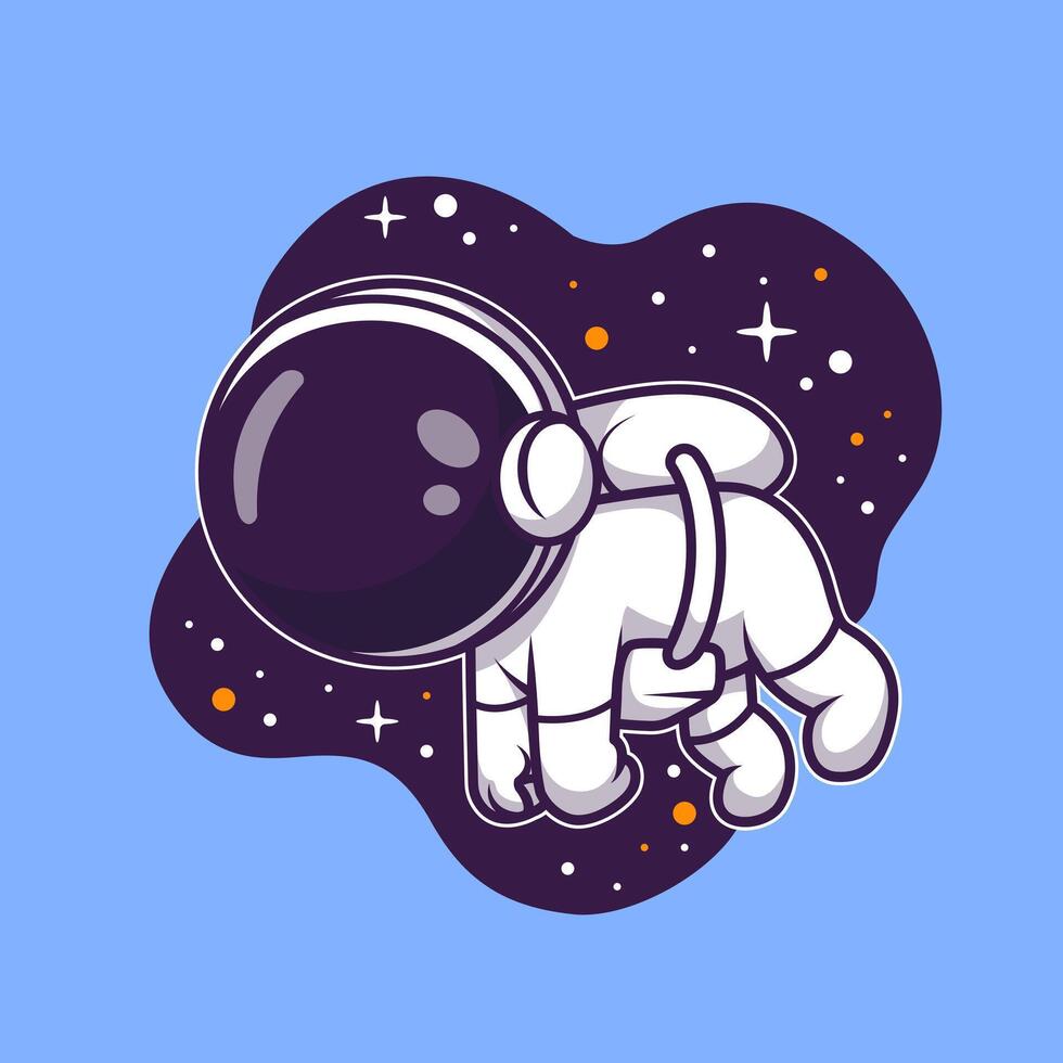 Cute Astronaut Floating And Sleeping In Space Cartoon vector