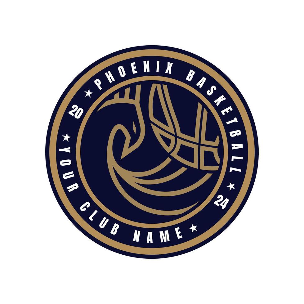 Phoenix Basketball Club Logo Customizable Emblem vector