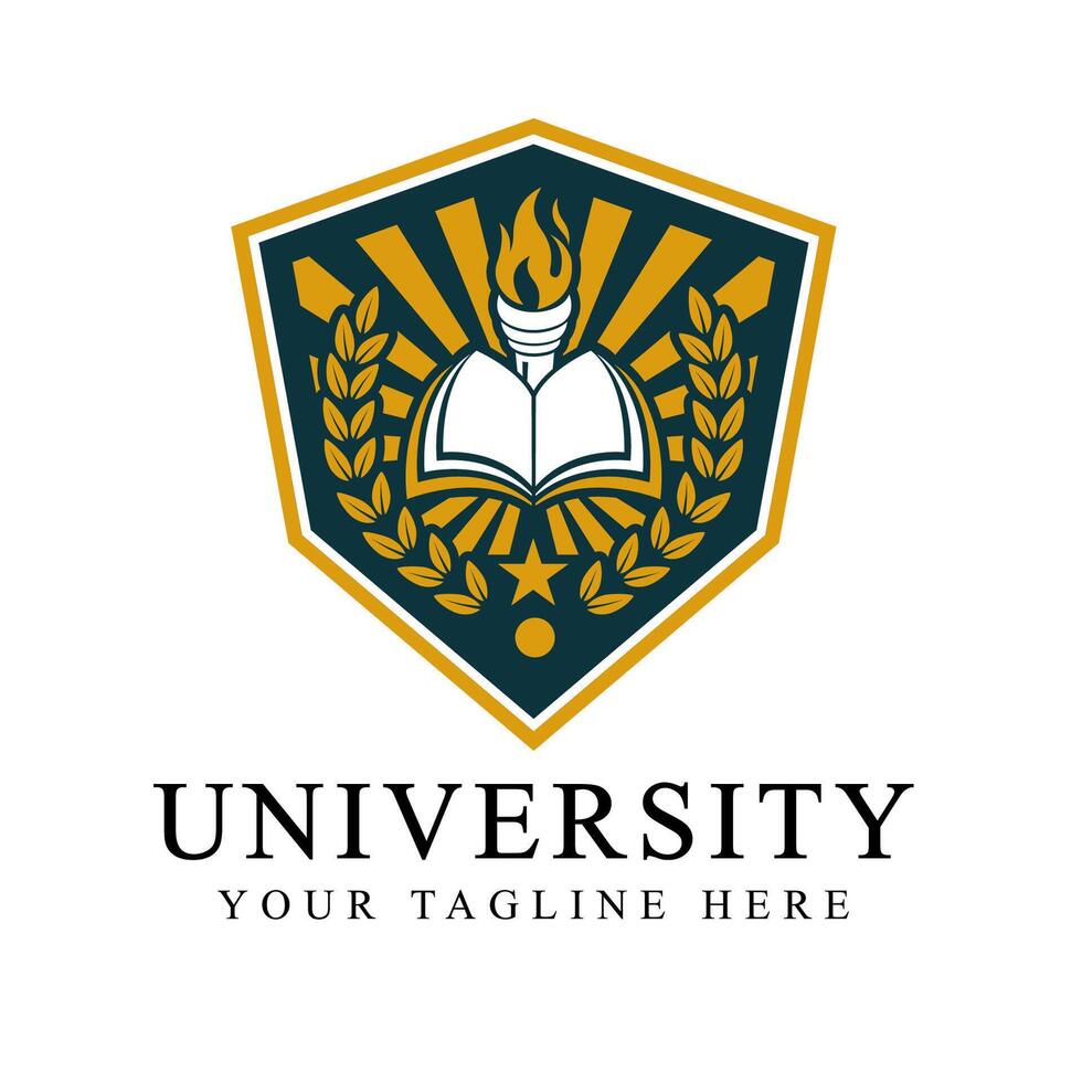 University college school badge logo design image. Education badge logo design. University high school emblem illustration vector