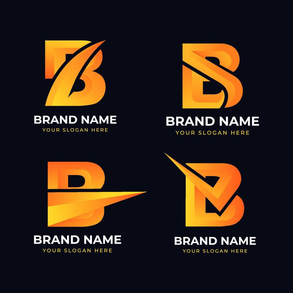 Modern Letter B Abstract Gradient Logo Design Concept vector