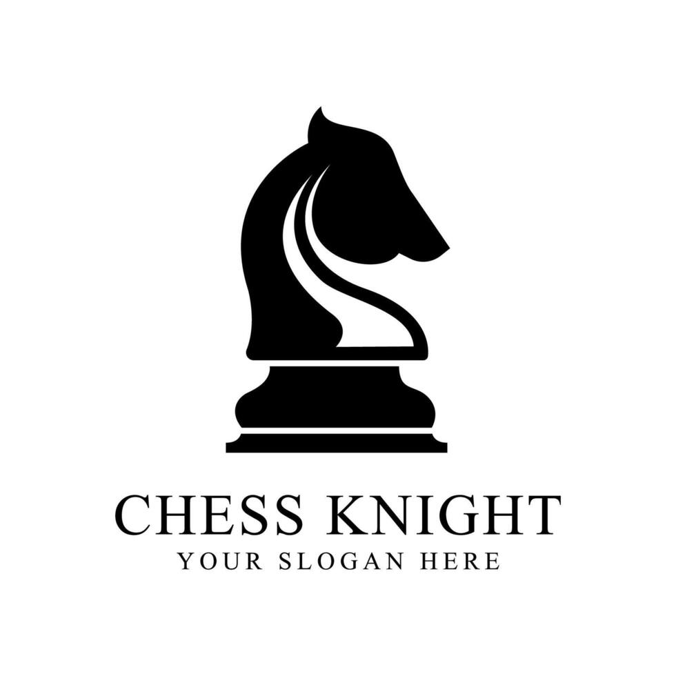 knight chess piece symbol, template, logo minimalist horse design illustration vector