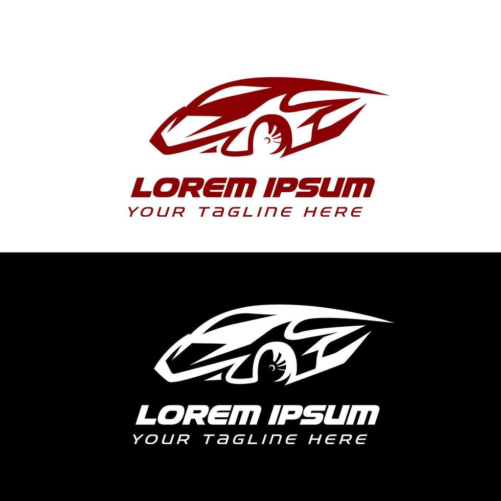 Dynamic Sports Car Silhouette Logo Speed and Performance Emblem illustration design template vector