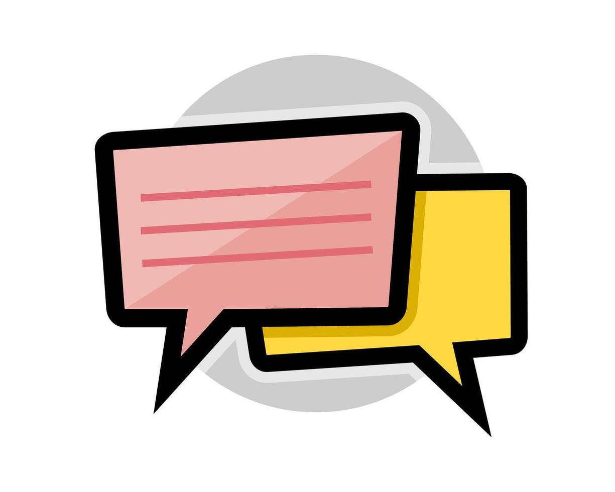 Chit chat icon. Talking speech bubbles symbol in color and monochrome version. vector